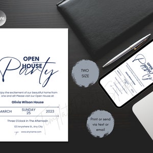Open House Party Invitation Template, Special Event Invitation, Digital You're Invited, IG Story Invite Template, Text Invitation Canva