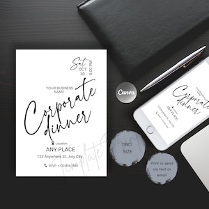 Corporate dinner Invite, Business Invitation Template, Special Event Invitation, Digital You're Invited, IG Story, Text Invitation Canva