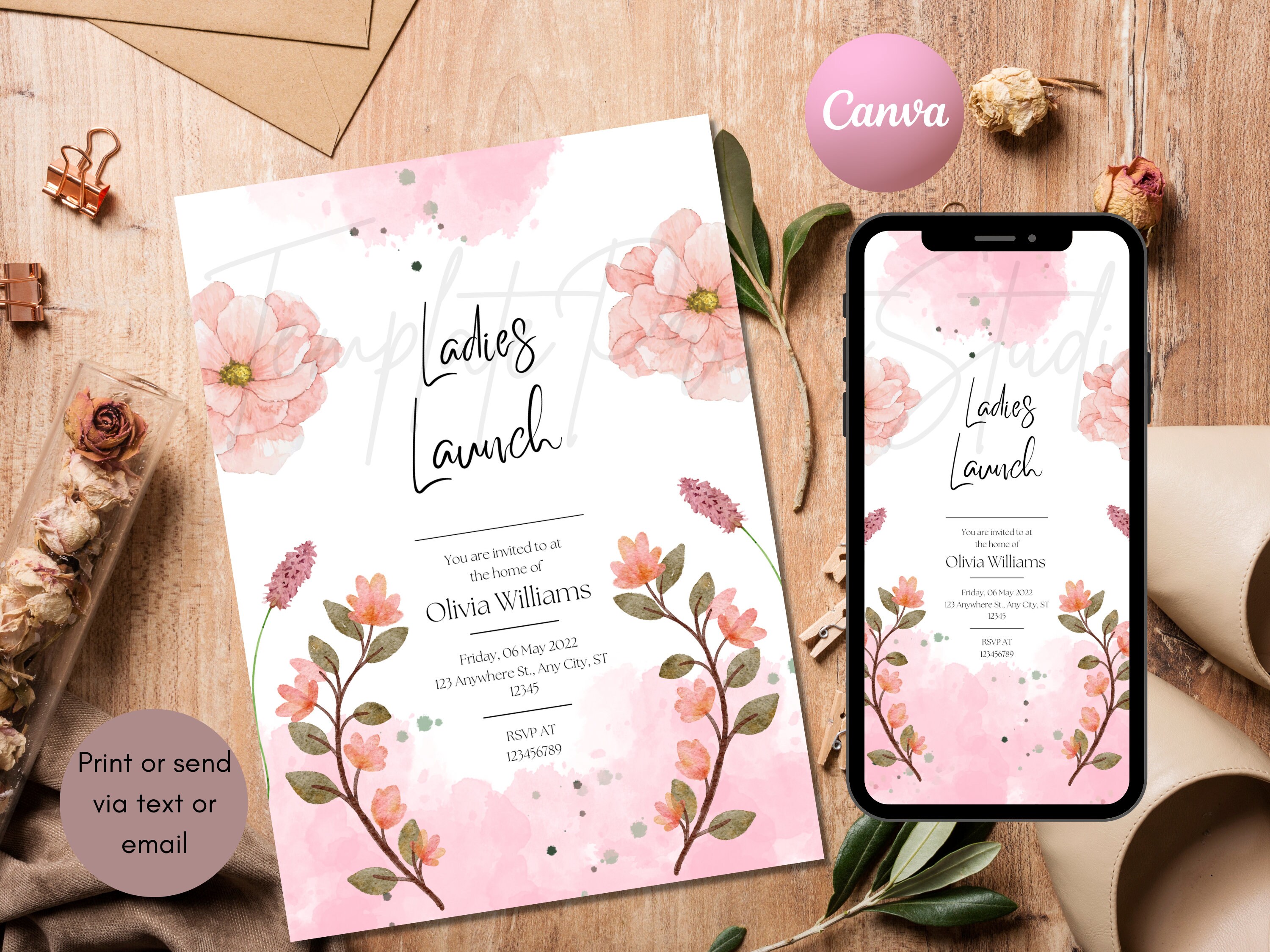 Ladies Lunch Party Invitation Printable, Ladies Birthday Luncheon ...