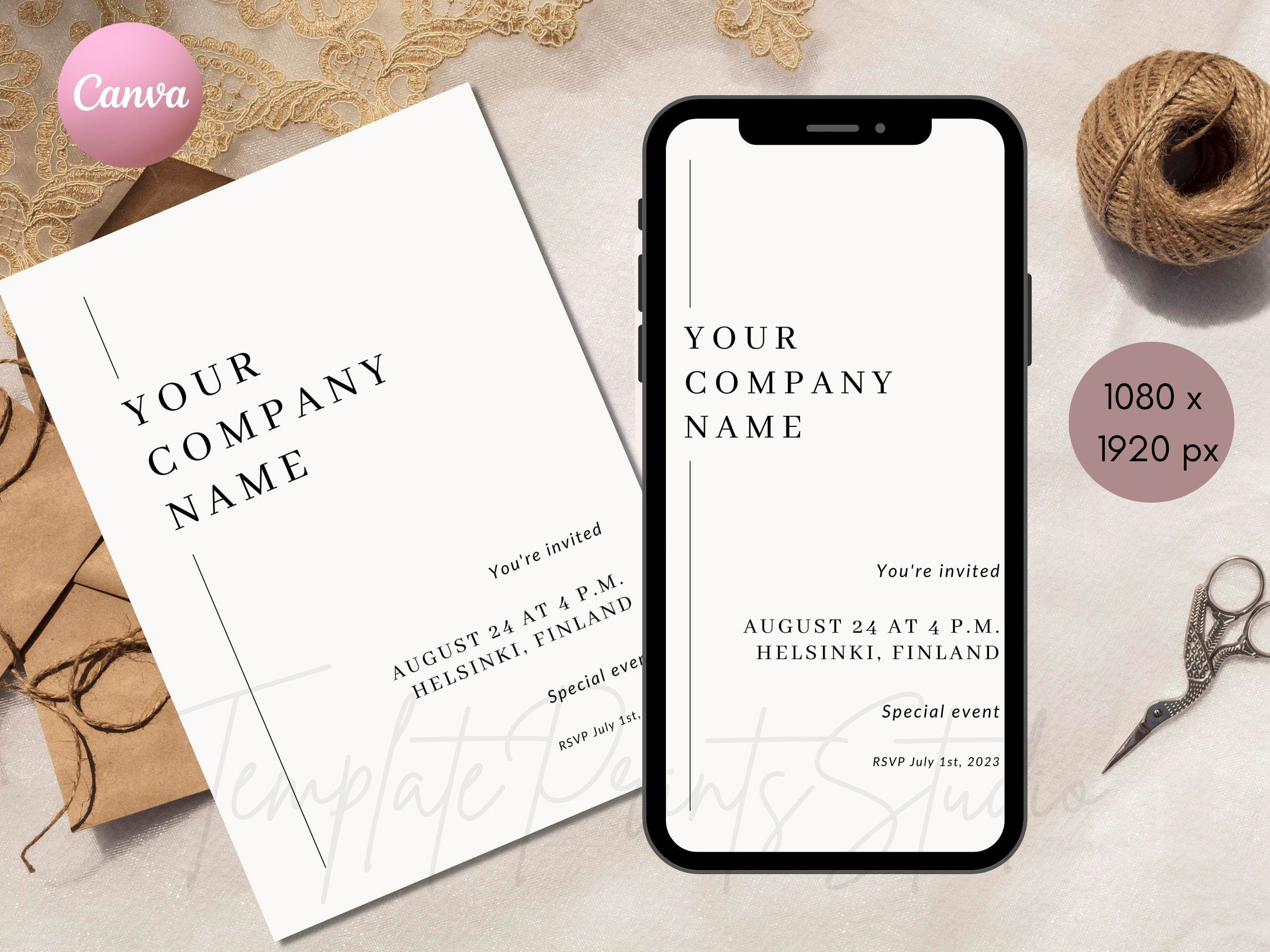 Business Invitation Template, Special Event Invitation, Digital You're ...