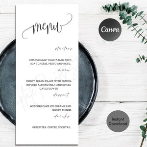 Minimalist Menu Template, Father's Day Brunch Menu Template, Editable DIY Template, Instant Download
