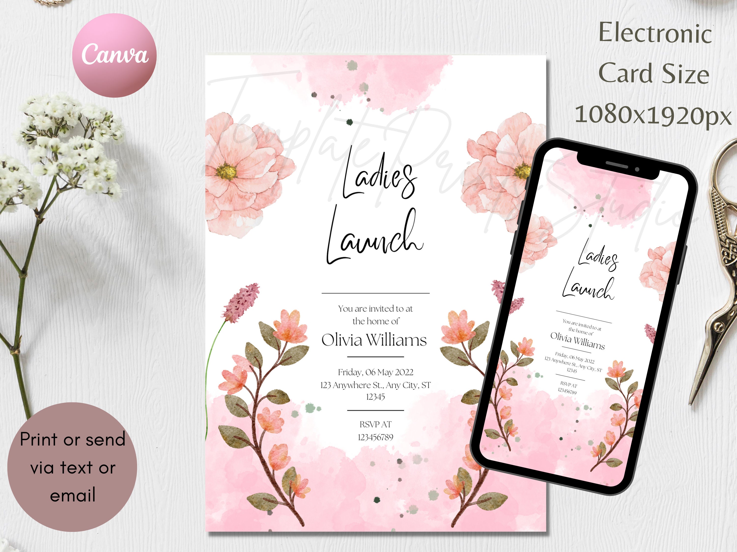 Ladies Lunch Party Invitation Printable, Ladies Birthday Luncheon ...