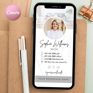 Custom Business Card Digital | Real Estate Marketing | Modern Real Estate Business Card | Entrepreneur | Canva Template