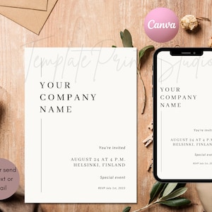 Business Invitation Template, Special Event Invitation, Digital You're Invited, IG Story Invite Template, Text Invitation Canva