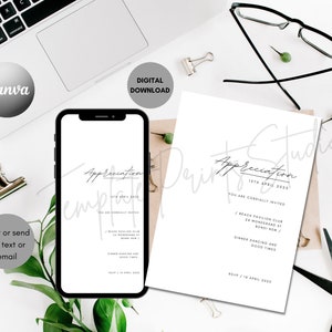 Cordially Invited Modern, Birthday Invitation, Modern Client Appreciation Invitation, Party Evite, Wedding Invitation, Digital Invite