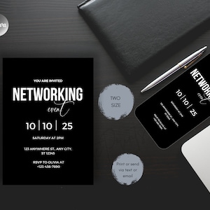 Business Networking Invite, Business Invitation Template, Special Event Invitation, Digital You're Invited, IG Story, Text Invitation Canva