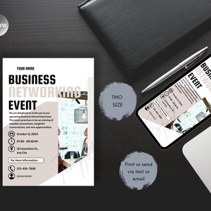 Business Networking Invite, Business Invitation Template, Special Event Invitation, Digital You're Invited, IG Story, Text Invitation Canva