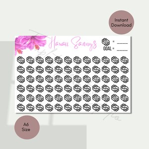 Hawaiian Themed A6 Cash Envelopes Money Saving Challenge For Budgeting, Instant Download