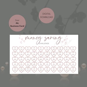 Heart Money Savings Challenge, Printable Vacation Tracker, Budgeting Printable, Heart Challange, Money Saving Instant Download