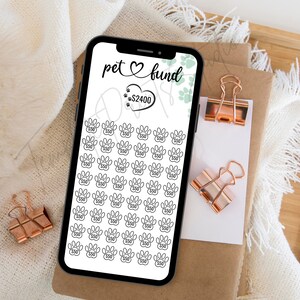 Digital Cash Challenge, Pet Fund Money Savings Challenge, Digital Download, Savings Tracker Challenge, Printable or Digital, PDF or JPG