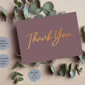 Wedding Thank You Card, Printable Ready Thank You Card, Minimalist For Your Support Thank You, Digital Download Postcard