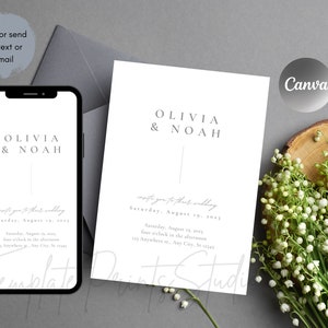 Elegant Wedding Invitation Template, Modern Invitation Printable, Minimalist Editable Invitation, Wedding Invite