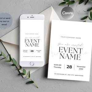 Business Invitation Template, Special Event Invitation, Digital You're Invited, IG Story Invite Template, Text Invitation Canva