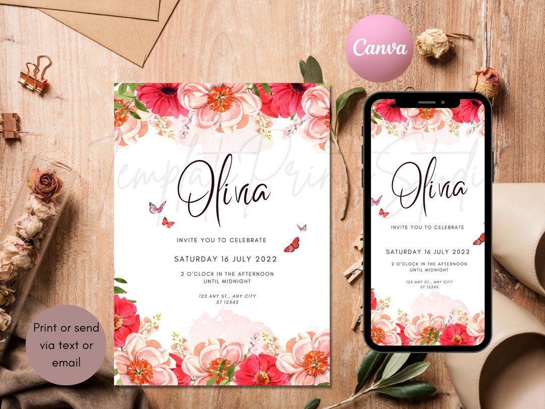 Custom Printable Luncheon Invitation, Instant Download Luncheon Invite ...