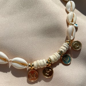 Collier chien personnalisé / collier de perles / collier prénom / coquillages / cadeau / hippie / ethno / bohème image 3