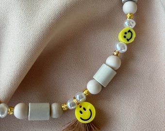 EM Ceramic Necklace for Dogs/ Anti-Tick Necklace/ Tick Protection/ Anti-Tick Band/ Boho/ Smiley/ Natural Stone