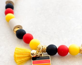 Collar de cerámica EM para perros – Collar antipulgas / Cuentas de silicona / Copa del Mundo / Campeonato Mundial / Alemania / Copa del Mundo 2026 / Artículo de la Copa del Mundo / Fútbol