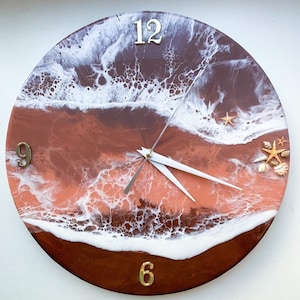RedbeachAbstractEpoxyResinWallClockForHomeDecor