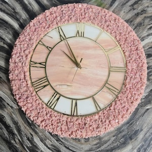 PinkAbstractEpoxyResinWallClockForHomeDecor