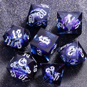 Mystery Liquid Core DnD Dice Set for Role Playing Games, Assorted Full Dungeons and Dragons Dice Set for Dnd Gift, Dragon Eye DnD Dice -K96Y image 14