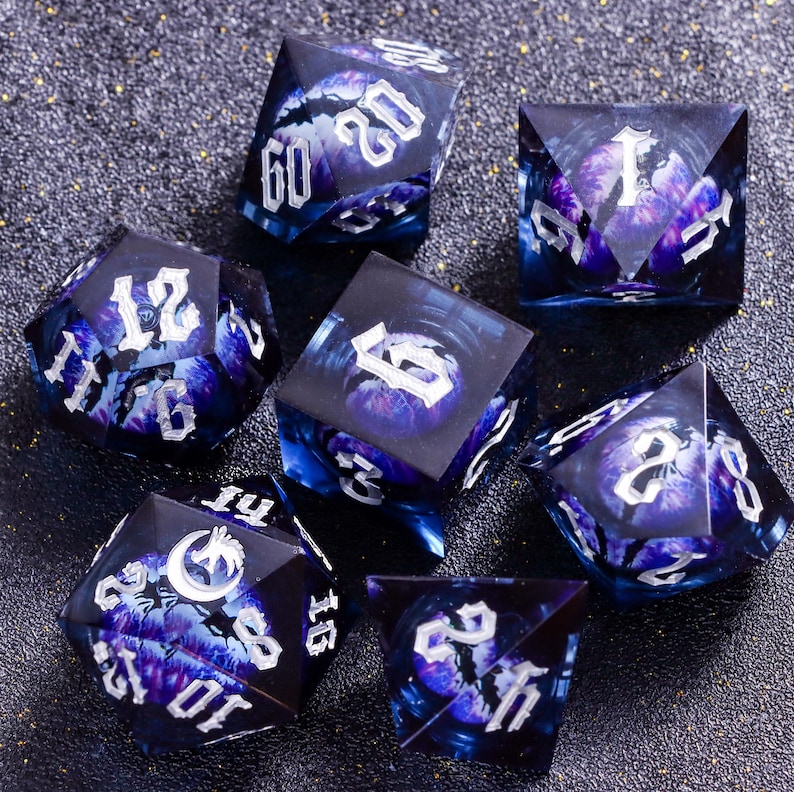 Mystery Liquid Core DnD Dice Set for Role Playing Games, Assorted Full Dungeons and Dragons Dice Set for Dnd Gift, Dragon Eye DnD Dice -K96Y image 14