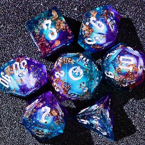 Magic Galaxy Liquid Core Dnd Dice Set for Role Playing Games, Full Dungeons and Dragons Dice Set Dnd, Liquid Core D And D Dice Set for Gifts