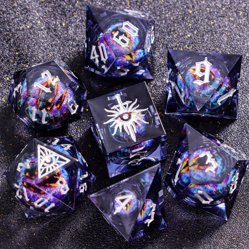 Mystery Liquid Core DnD Dice Set for Role Playing Games, Assorted Full Dungeons and Dragons Dice Set for Dnd Gift, Dragon Eye DnD Dice -K96Y image 20