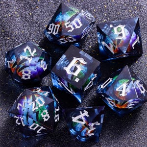 Mystery Liquid Core DnD Dice Set for Role Playing Games, Assorted Full Dungeons and Dragons Dice Set for Dnd Gift, Dragon Eye DnD Dice -K96Y image 16