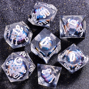 Mystery Liquid Core DnD Dice Set for Role Playing Games, Assorted Full Dungeons and Dragons Dice Set for Dnd Gift, Dragon Eye DnD Dice -K96Y image 17