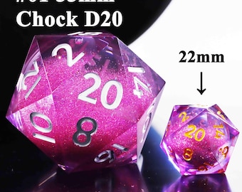 55mm Big D20, Liquid Core DnD Jumbo D20 for RPG, Dungeons and Dragons Chock D20 Dice for Gifts, D&D Dice Overed size D20, Giant d20 Dice