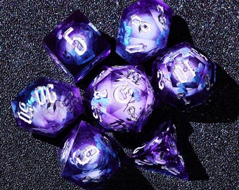 Magic Galaxy Liquid Core Dnd Dice Set for Role Playing Games, Full Dungeons and Dragons Dice Set Dnd, Liquid Core D And D Dice Set for Gifts
