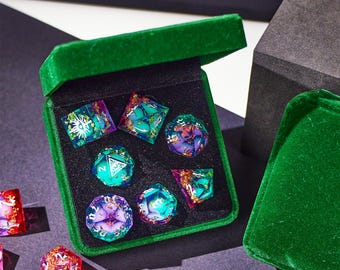 The Eyes of Mystery Liquid Core DnD Dice Set for Role Playing Games – Unique Dungeons and Dragons Dice Set for Gifts, Resin D&D Dice Set