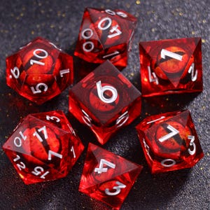 Mystery Liquid Core DnD Dice Set for Role Playing Games, Assorted Full Dungeons and Dragons Dice Set for Dnd Gift, Dragon Eye DnD Dice -K96Y image 13