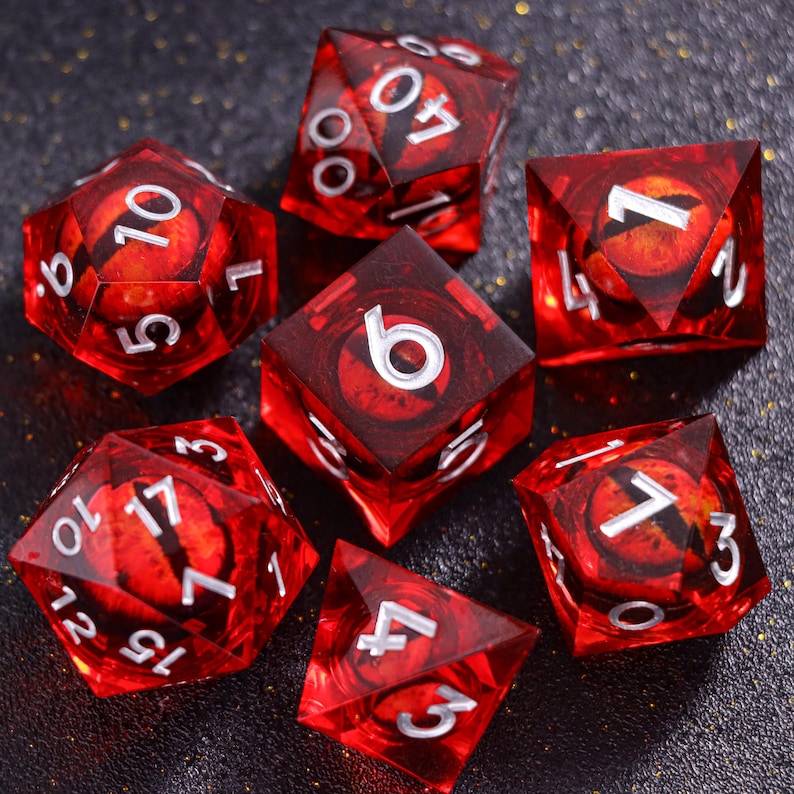 Mystery Liquid Core DnD Dice Set for Role Playing Games, Assorted Full Dungeons and Dragons Dice Set for Dnd Gift, Dragon Eye DnD Dice -K96Y image 13