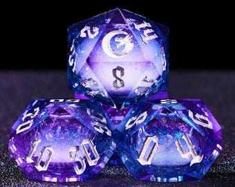 Juego de dados de núcleo líquido Dark Galaxy con buen equilibrio, D20 disponible individualmente, juego de dados de Dungeons and Dragons para regalar, juego de dados D y D