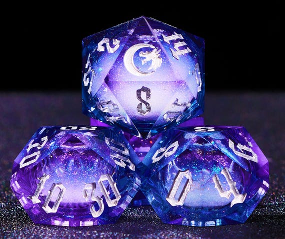 Dark Galaxy Liquid Core Dice Set with Nice Balance, D20 Available Individually, Dungeons and Dragons Dice Set for Gifts, D and D Dice Set