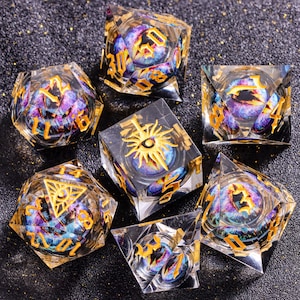 Mystery Liquid Core DnD Dice Set for Role Playing Games, Assorted Full Dungeons and Dragons Dice Set for Dnd Gift, Dragon Eye DnD Dice -K96Y image 19