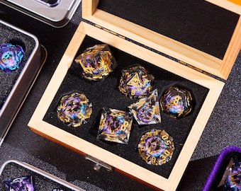 Mysterious Eye Liquid Core DnD Dice Set for Gifts, Dungeons and Dragons Dice Set for Role Playing Games, Dragon Eye Starter D&D Dice Set