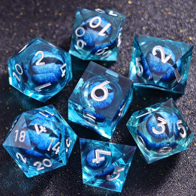 Mystery Liquid Core DnD Dice Set for Role Playing Games, Assorted Full Dungeons and Dragons Dice Set for Dnd Gift, Dragon Eye DnD Dice -K96Y image 11