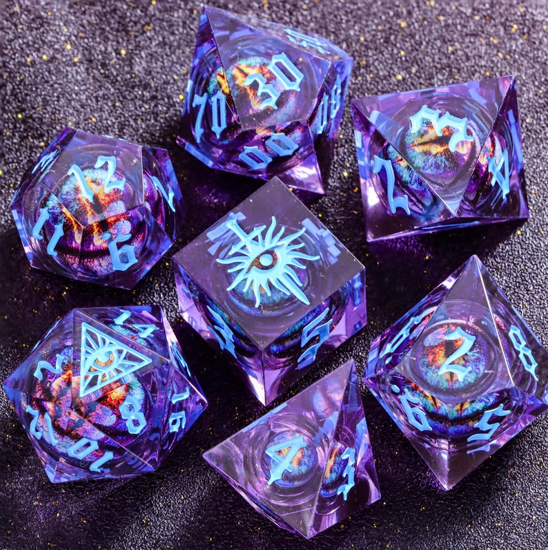 Mystery Liquid Core DnD Dice Set for Role Playing Games, Assorted Full Dungeons and Dragons Dice Set for Dnd Gift, Dragon Eye DnD Dice -K96Y image 18