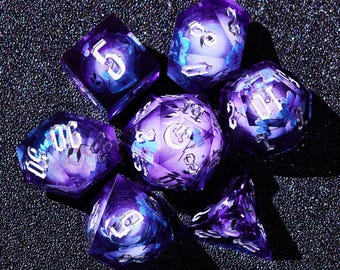 Liquid Core DnD Dice Set for Role Playing Games, Full Dice Set, Dungeons and Dragons Dice Set for gifts, Magic Flower Dnd Dice Set for DM