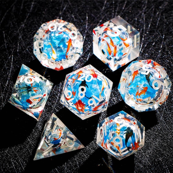 Mystery Liquid Core DnD Dice Set for Role Playing Games, Assorted Full Dungeons and Dragons Dice Set for Dnd Gift, Colorful D and D Dice Set