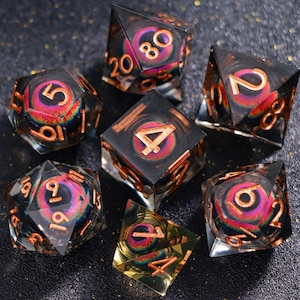 Mystery Liquid Core DnD Dice Set for Role Playing Games, Assorted Full Dungeons and Dragons Dice Set for Dnd Gift, Dragon Eye DnD Dice -K96Y image 10