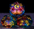 Galaxy Blue Red Moon Liquid Core DnD Dice Set \u2013 Unique Dungeons and Dragons Dice Set for Gifts \u2013 Mystical RPG D&D Dice Gift