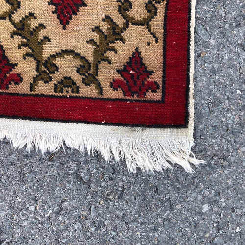 Turkish small rug, antique rug, small vintage rug, shops turkish rug, small oushak rug, small area rug, bathroom rug, small carpet, 77.6x37.6 inç