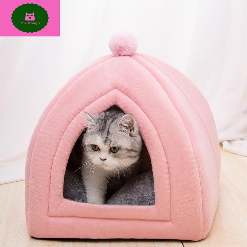 Cat Sleeping Bed House Closed Hamac Chat Mascota Accessories Etsy