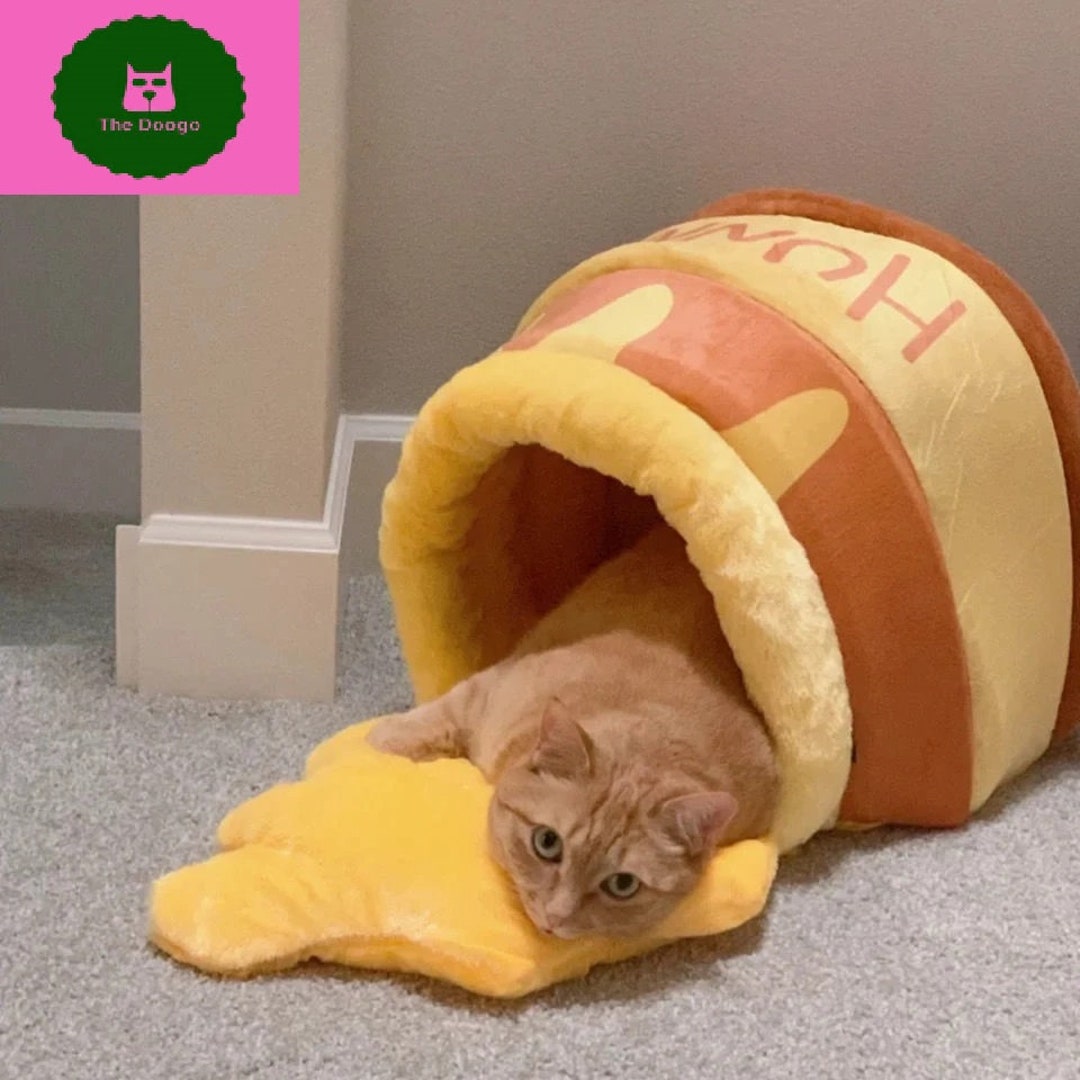 Yellow Honey Pot Cat Bed Honey Jar Shape Cat Bed Cute Plush - Etsy Yellow Honey Pot Cat Bed Honey Jar Shape Cat Bed Cute Plush - Etsy
