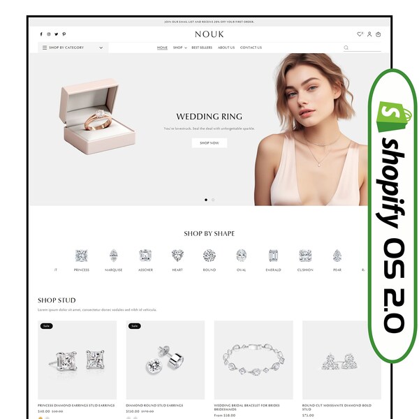 Nouk - Bijoux Shopify à thème | Meilleurs modèles de bijoux Shopify | Shopify 2.0