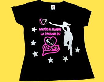 T-shirt enfant à personnalisé avec prénom !! (facultatif)  t-shirt fille rugby