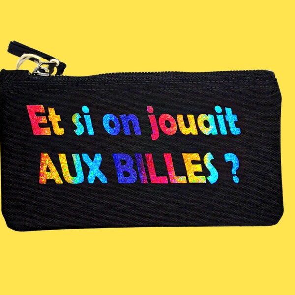 Trousse pochette multi usage en coton Et si on jouait aux billes?